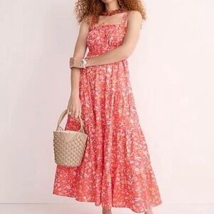 NWT! J.Crew Ruffle-trim Tiered Maxi 100% Cotton Dress in Sunny Blooms Women’s MP
